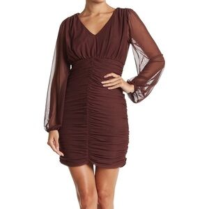 Women’s new Love x Design maroon mesh bodycon cocktail dress size M